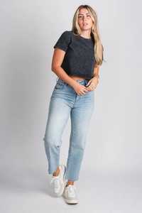 Top corto personalizado de manga corta con cuello redondo para mujer, camisetas 100% de algodón y fibra de bambú de secado rápido, transpirable para todas las estaciones 2025 - Product Image 4