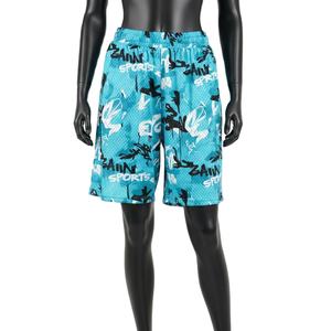 Shorts en mesh pour femmes, 150 GSM, polyester premium, turquoise, noir, blanc, graffiti, sublimation, logo personnalisé - Product Image 1