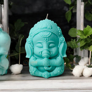 เทียนหอมอโรมาเธอราพีรูปพระพิฆเนศน่ารักแปลกใหม่ตกแต่งสัมผัสสำหรับเทศกาลและของขวัญสำหรับโอกาสพิเศษของคุณ - Product Image 1
