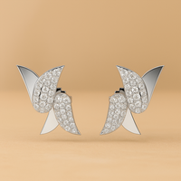 Boucles d'oreilles florales en argent 925 avec zircon cubique givré, hypoallergéniques, clous festifs tendance, cadeau pour jeunes filles, mariage, fête