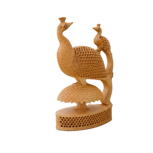 Escultura de Pavo Real de Madera Hecha a Mano, Figura de Animal Tallada, Decoración Tradicional para Mesa de Sala de Estar, 1 Pieza - Product Image 6