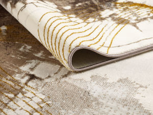 Turkish Luxury Machine Made Carpet Shirink Flosh Brown <b>Yellow</b> Premium Living Room Area from Gaziantep Manufacturer - Product Image 2