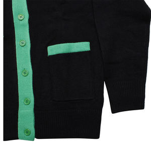 Wholesale AKA <b>Black</b> Custom Embroidered Knit <b>Cardigan</b> Sweater For Casual Sorority fraternity College Varsity Sweater - Product Image 5