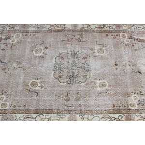 Tapis turc vintage à accents floraux 3,5x6,6 pi (106x200 cm), tapis marron à motifs floraux - Product Image 5