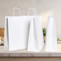 Bolsas de Papel Kraft con Logotipo Personalizado, Impresión Digital, Asas de Cuerda de Algodón, Reciclables, Estilo Clásico, Promoción para Supermercados