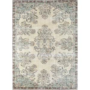 พรมขนสัตว์ลายดอกไม้สไตล์วินเทจ สีเบจ-น้ำตาล ทอมือ สำหรับบ้าน ห้องนั่งเล่น ห้องโถง ทางเข้าบ้าน ห้องนอน-Pae-2806 รูปทรงสี่เหลี่ยมผืนผ้า - Product Image 1