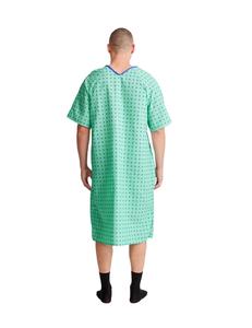 Bata de paciente de hospital de mezcla de algodón y tela vaquera - Product Image 4