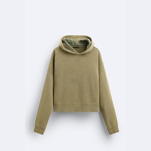 Sweat à capuche de haute qualité en coton 100% délavé à l'acide, coupe ample, double fermeture éclair, hiver, tissu français pour homme - Product Image 2