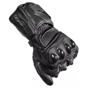 Gants de moto en cuir à jointures dures Gants de moto en cuir de course automobile de moto de style gantelet pleine longueur - Product Image 5