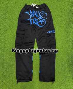 2025 pantalones de chándal de talla grande de algodón y poliéster de alta calidad para hombre, chándal liso con etiqueta privada personalizada con estilo frontal plano - Product Image 2