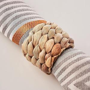 Anneaux de jacinthe d'eau pour tenir des serviettes à manger service de restauration accessoires de décoration ensemble de ronds de serviette naturels - Product Image 2