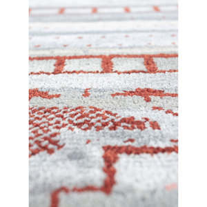 พรมไหมพรมผสมไหมไผ่และปอกระเจาถักมือสีน้ำเงินแมนชาฮ่า ลายเรขาคณิต ผ้าฝ้ายออร์แกนิก สำหรับห้องนอน รูปทรงสี่เหลี่ยมผืนผ้า รุ่น Les-2141 - Product Image 3