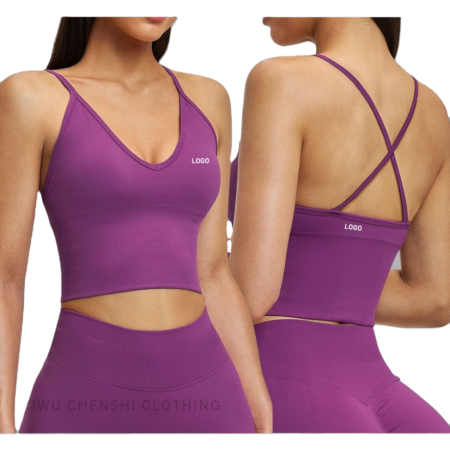 Casual Shockproof Seamless Yoga Bra for Women Cross Back Quick-Drying Sports Top Running Fitness Activewear Gym Fitness Training