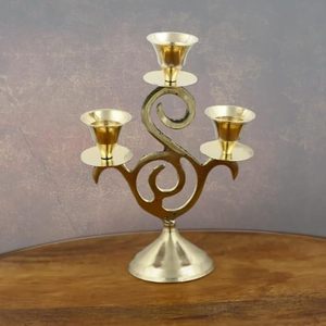 Portavelas de Metal con Acabado Dorado, Ecológico, Duradero, Ambiente Tradicional para el Hogar, Regalo Festivo para Bodas y Navidad - Product Image 4