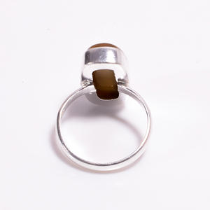 925 Sterling Silver Fine Jewelry Ring Natural Tiger Eye Gemstone Haute Qualité Style Classique Cadeau De Mariage pour La Fête En Gros - Product Image 2