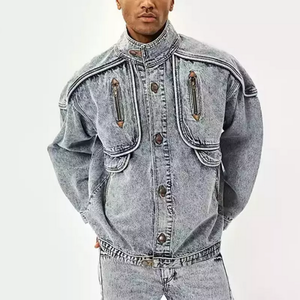 2025 veste en toile denim d'hiver à capuche de conception personnalisée veste en jean de couleur bleue unie de qualité supérieure - Product Image 2