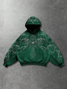 Sweat-shirt oversize pour homme, style streetwear, effet délavé, conçu pour un usage décontracté, imprimé DTG, mode audacieuse et confort urbain. - Product Image 1