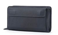 Dompet kulit domba asli ritsleting tingkat langsung pria 100% kualitas tinggi dompet kulit sapi pria