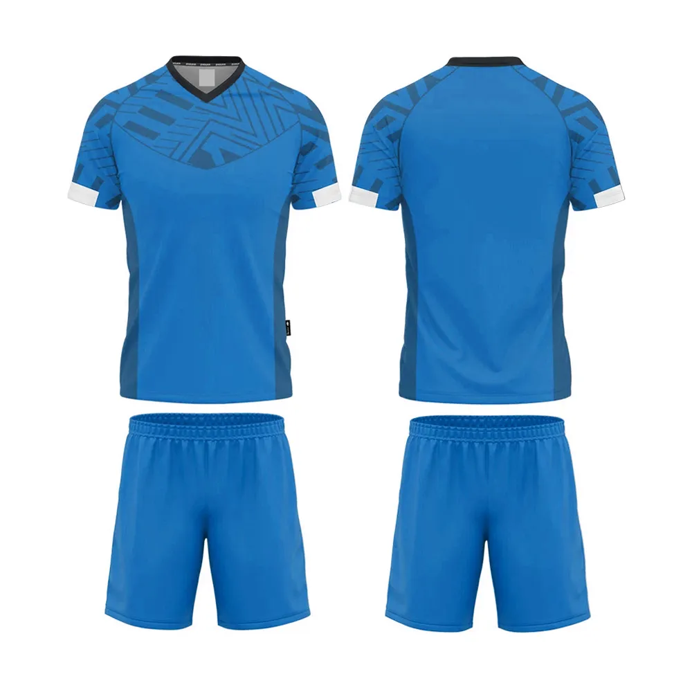 kundenspezifisch OEM 100 % Polyester atmungsaktive Fußballuniformen OEM Fußballbekleidung Trainingsuniform Großhandel einfarbige Fußballuniformen