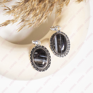 Atractivo y Exclusivo Colgante de Cabujón Sulemani Negro Premium, Cristales Curativos para Meditación, Joyería de Moda, Regalo, Accesorio para Fiestas - Product Image 3