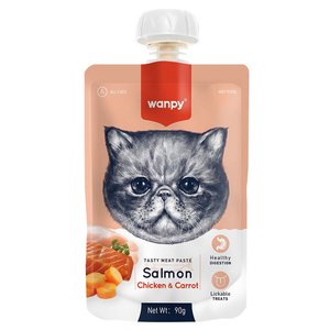 Wanpy salmone fresco e pollo pasta di carne di gatto 90 Gr