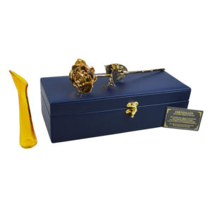 Rosa Eterna con Acabado en Oro Natural, con Caja, Regalo de Aniversario, Regalo de San Valentín, el Mejor Regalo para Parejas, Oro de 24k - Product Image 1