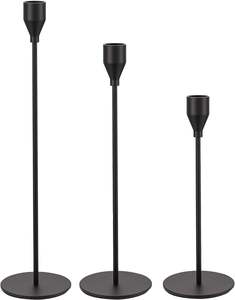 European Home Wedding Decor Set-<b>Black</b> Matte Metal Taper Candlestick Holder with <b>Candelabra</b> Centerpieces for Christmas - Product Image 1