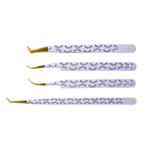 Pinces à cils professionnelles en acier inoxydable, outil de beauté avec pointes inclinées en fibre, extension de cils à prix compétitifs - Product Image 3