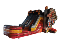 Monster Truck Combo Maison gonflable extérieure avec toboggan Château sautant sec et humide avec toboggan à 2 voies