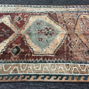 Vintage Turkish Herki Eco-Friendly Latex Backing Rug 5.4x7.1 ft (164x216 Cm) <b>Brown</b> Patchwork <b>Wool</b> Rug - Product Image 5