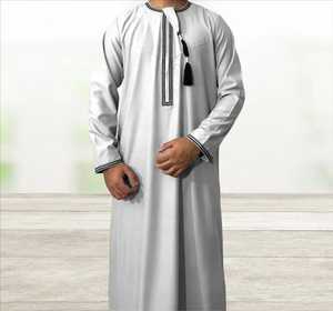 ชุดมุสลิม jubba ผ้าฝ้าย nadwi ชุด omani jubba tombb สำหรับผู้ชายเสื้อผ้าอิสลาม kurta ชาติพันธุ์ดั้งเดิมสำหรับผู้ชาย jubba - Product Image 6