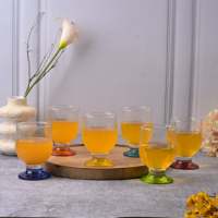Ensemble de 6 verres à vin en verre sodocalcique soufflé à la main, sans plomb, durables, design moderne, 1350g, multicolores, cadeau de mariage ou de pendaison de crémaillère