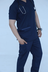 ชุดเสื้อและกางเกงโพลีเอสเตอร์ผ้าฝ้ายผสมน้ำหนักเบาสวมใส่สบายชุดยูนิฟอร์มสำหรับโรงพยาบาลคลินิกระบายอากาศได้ดี - Product Image 5