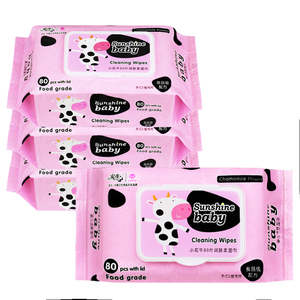ผ้าเช็ดทำความสะอาดแบบใช้แล้วทิ้งสำหรับเด็ก OEM/ODM 80 ชิ้น บรรจุภัณฑ์แบรนด์ตามสั่ง ผ้าเช็ดมือแบบชุ่มชื้นสำหรับเด็ก - Product Image 5