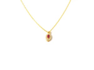 925 <b>Sterling</b> <b>Silver</b> Ruby Marquise <b>Necklace</b> - Minimalist <b>Necklace</b> - July Birthstone <b>Necklace</b> For Her - Birthday Gift - Product Image 2