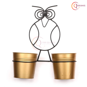 Toucher de nature et charme n'importe quelle pièce jardinière murale nature à l'intérieur avec un design hibou unique et des pots dorés décorent vos murs galerie - Product Image 6