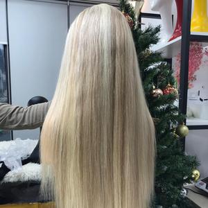 Perruques de cheveux humains vierges naturelles droites avec fermeture à lacet de couleurs mélangées non traitées par un seul donneur - Product Image 5