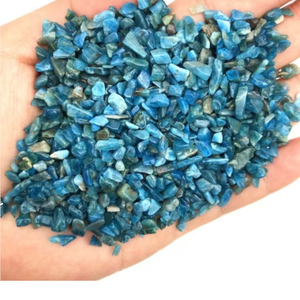 Puce d'apatite bleue en cristal pierre en vrac puces de pierres précieuses brutes puce de pierre dégringolée cristal de guérison naturelle graviers cailloux agate - Product Image 3