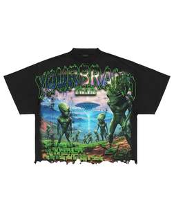 Customized Oversize Plus Size Heavyweight Printing Drop Shoulder Men's <b>T</b> <b>Shirt</b> Streetwear Screen Print Cropped <b>Boxy</b> <b>T</b>-<b>shirts</b> - Product Image 1