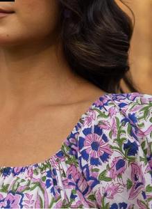 Indian Hand Block Cotton <b>Dress</b> Stylish Floral Printed <b>Casual</b> <b>Dresses</b> for Summer Wear Travel <b>Casual</b> Bridal Gift Boho Style Sale - Product Image 3