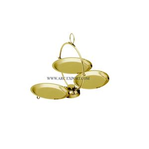 Gold Polished <b>3</b> <b>Tier</b> Hotel Table Decorative <b>Cake</b> Display <b>Stand</b> Premium Quality Custom Shape Metal Handmade Dessert Server <b>Stand</b> - Product Image 1