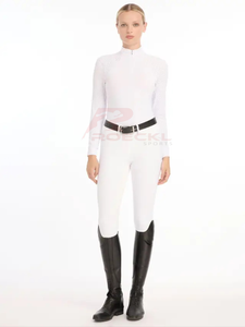 Premium women riding top wholesale quick dry high elasticity material ergonomic shaping comfortable fit <b>equestrian</b> performance - Product Image 3