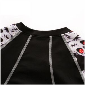 Venta caliente logotipo personalizado BJJ MMA hombres Rash Guard manga larga compresión gimnasio camisas - Product Image 4