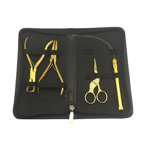 Juego de herramientas de alicates para extensiones de pelo de trama de acero inoxidable chapado en oro de alta calidad al por mayor Juego de alicates Microlink - Product Image 1