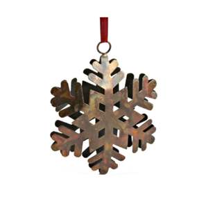 Elegante Pátina Blanca Colgante Estrella Metálica Hermosa Decoración Navideña - Product Image 3