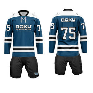 Conjunto de uniforme de hockey sobre hielo para hombres adultos de poliéster de diseño personalizado 2025, ropa de equipo deportivo con impresión de nombre personalizado con OEM personalizable - Product Image 3