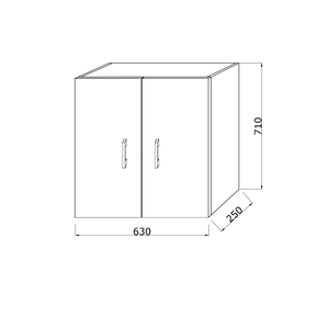 Mobile Bagno Sospeso Koricini Ravenna 63cm 2 Ante Rovere Bianco con Maniglie Cromate - Product Image 4