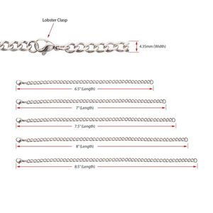 สร้อยข้อมือไทเทเนียมแบบแบน INOX 4.35 มม. ลายโซ่แบบศาสนา  ลายตัวเลขทางศาสนา รุ่น TIBRCHN1243-85 - Product Image 3