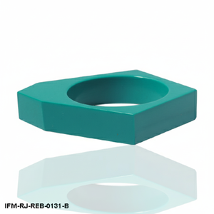 Bracelet unique en résine asymétrique bleu sarcelle, bracelet géométrique, bijoux en résine moderniste faits à la main pour femme - Product Image 3