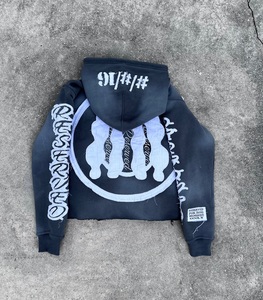 Venta al por mayor de alta calidad peso pesado logotipo personalizado Puff estampado 100% algodón 420G polar Streetwear Hiphop hombres sudaderas con capucha y sudaderas - Product Image 6